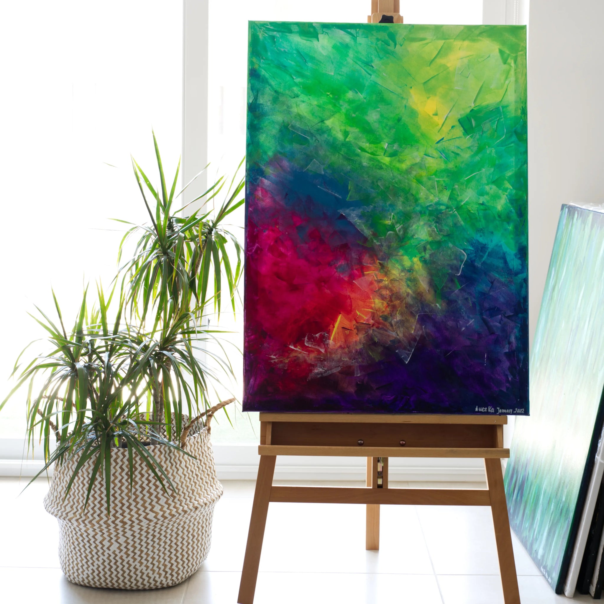 Energy Blast | Original Contemporary Colourful Abstract Art - Anez Ka Arts Luxury Wall Art