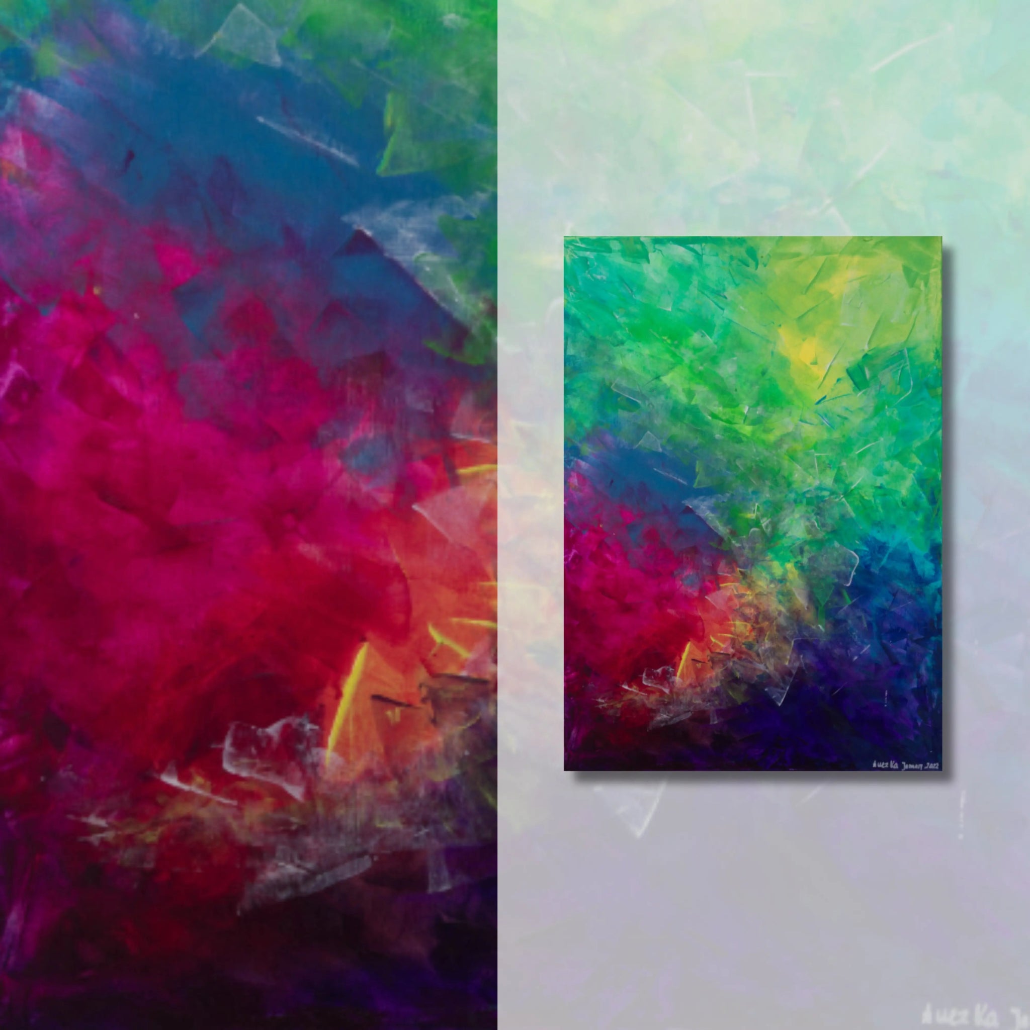 Energy Blast | Original Contemporary Colourful Abstract Art - Anez Ka Arts Luxury Wall Art