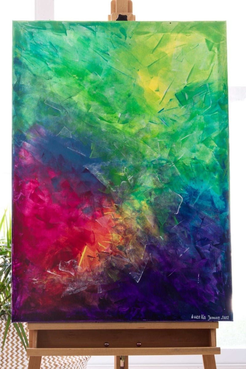 Energy Blast | Original Contemporary Colourful Abstract Art - Anez Ka Arts Luxury Wall Art