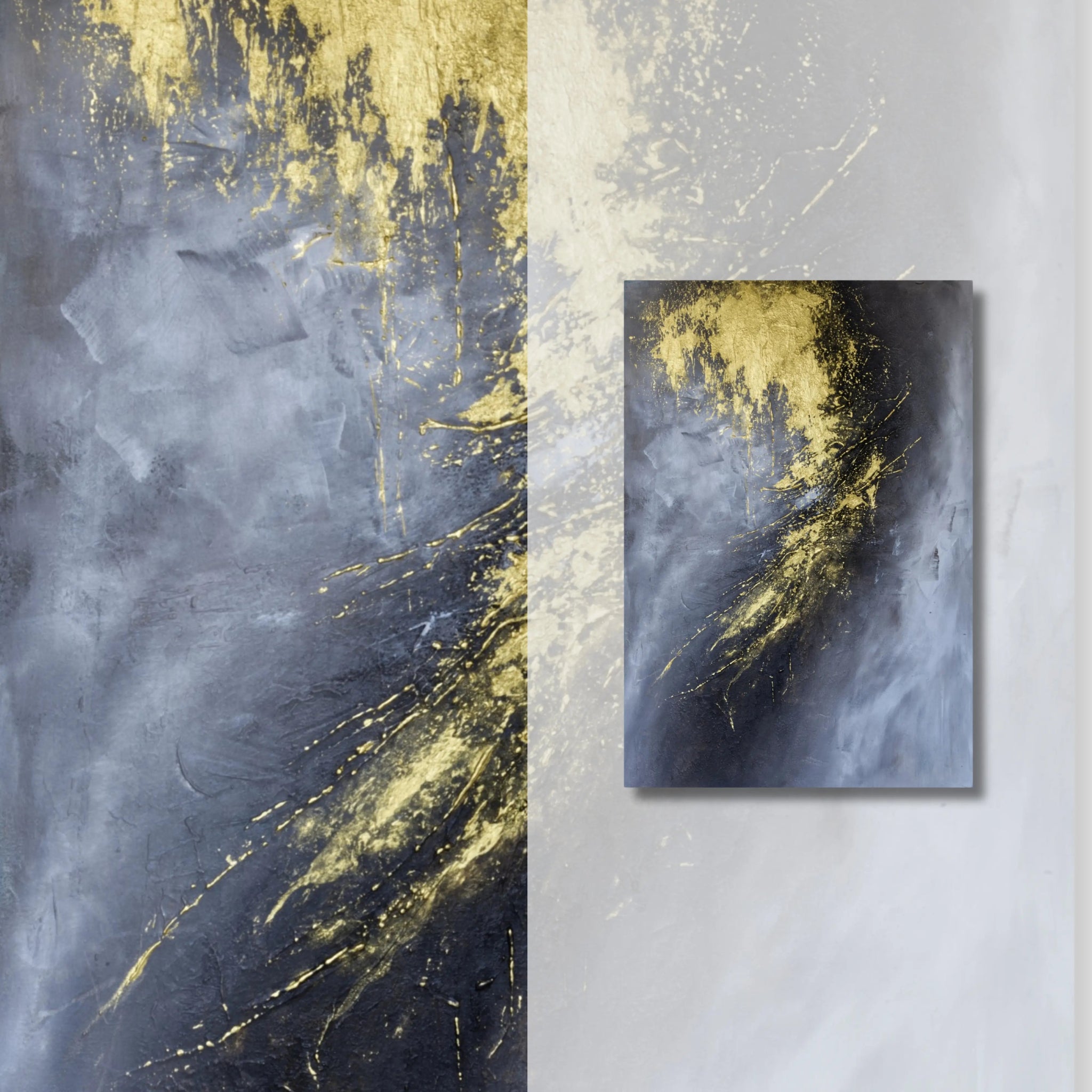 Freedom | Original Textured Contemporary Abstract Painting in Gold - Anez Ka Arts Luxury Wall Art