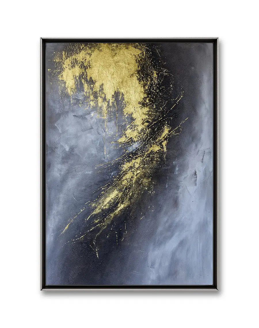 Freedom | Original Textured Contemporary Abstract Painting in Gold - Anez Ka Arts Luxury Wall Art