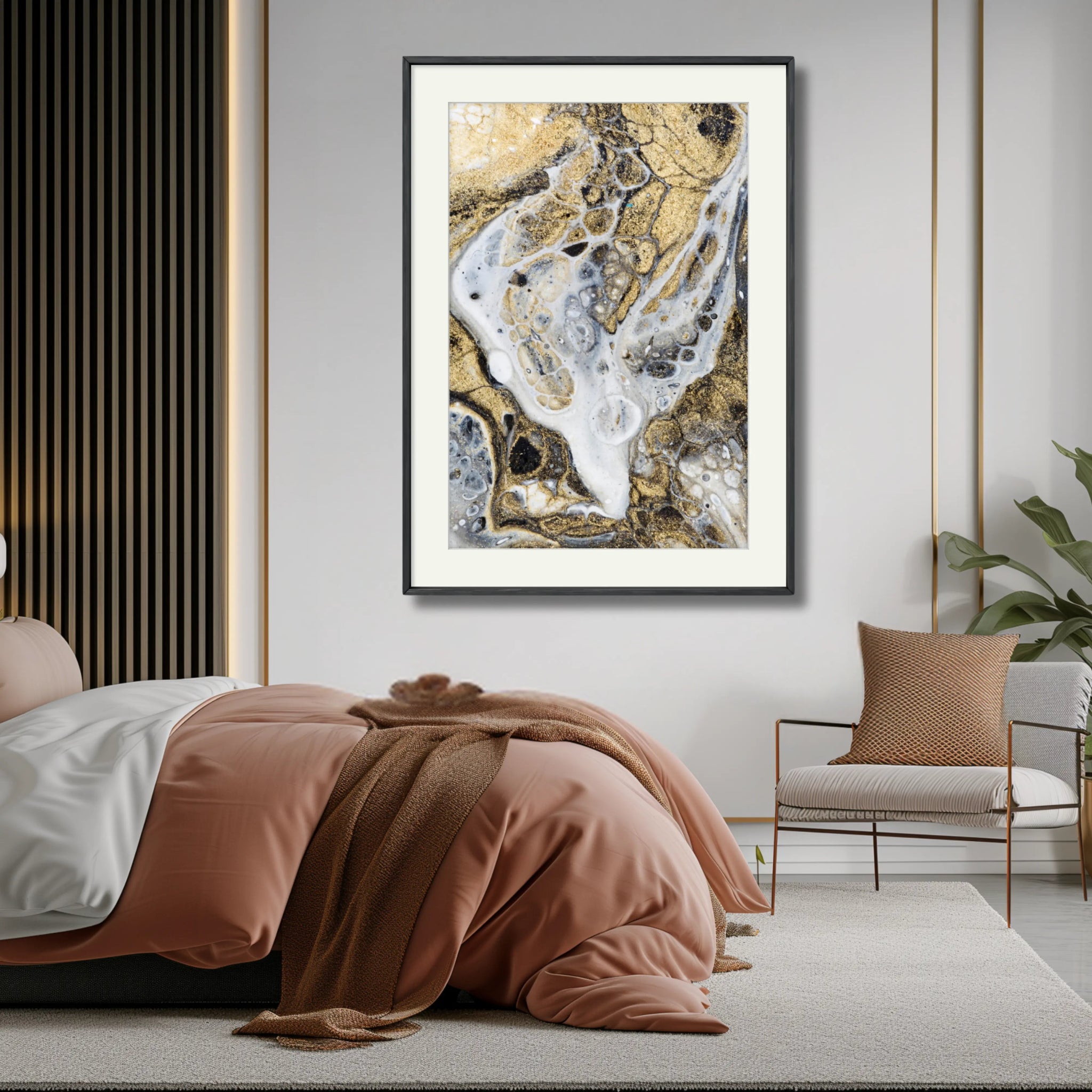 Gold Is The New Black | Luxury Abstract Art Print - Anez Ka Arts Luxury Wall Art