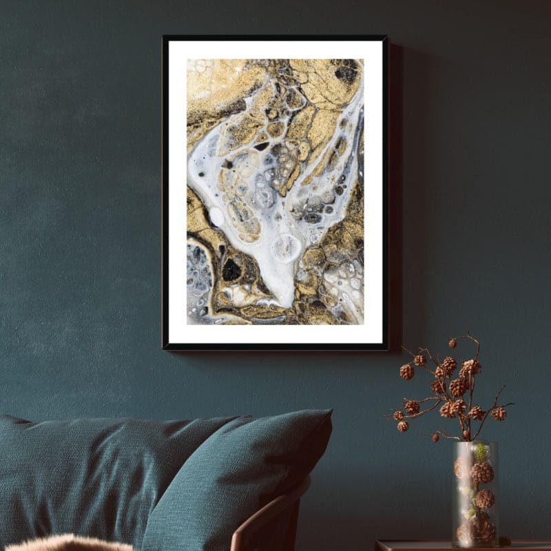 Gold Is The New Black | Luxury Abstract Art Print - Anez Ka Arts Luxury Wall Art