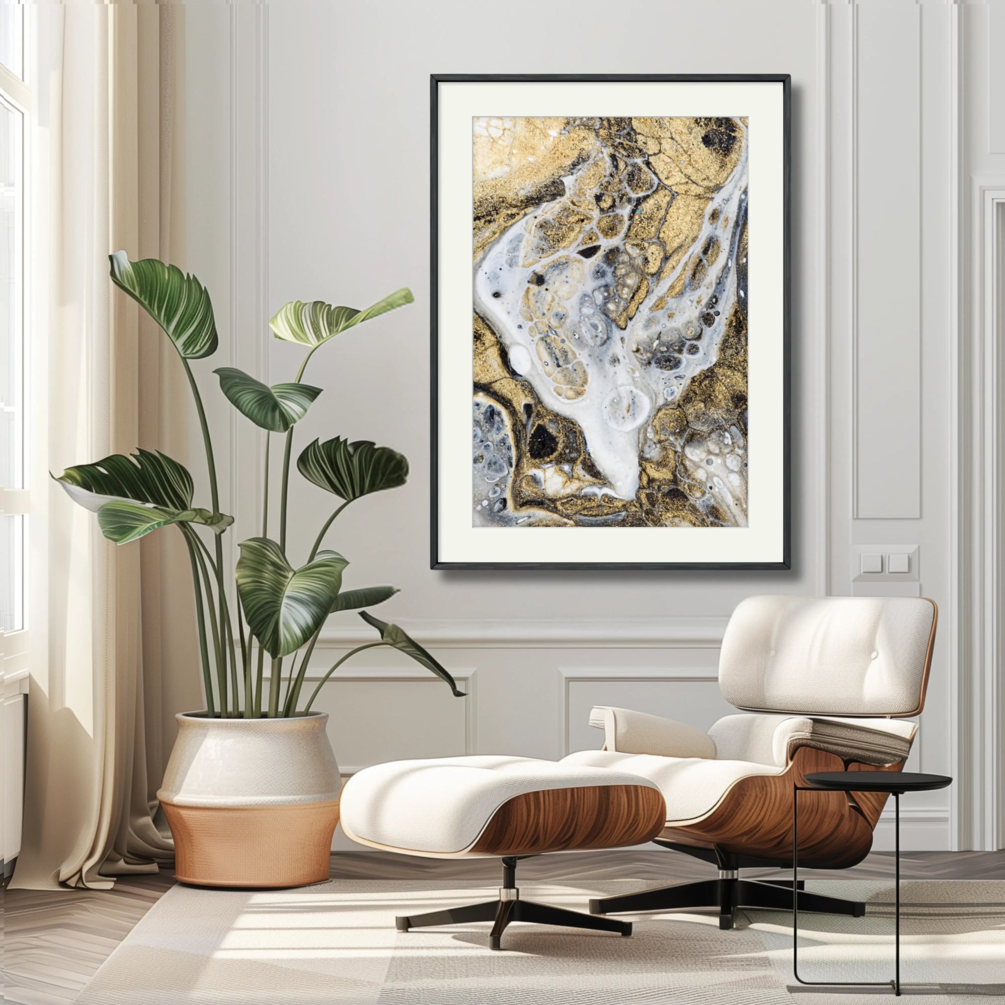 Gold Is The New Black | Luxury Abstract Art Print - Anez Ka Arts Luxury Wall Art