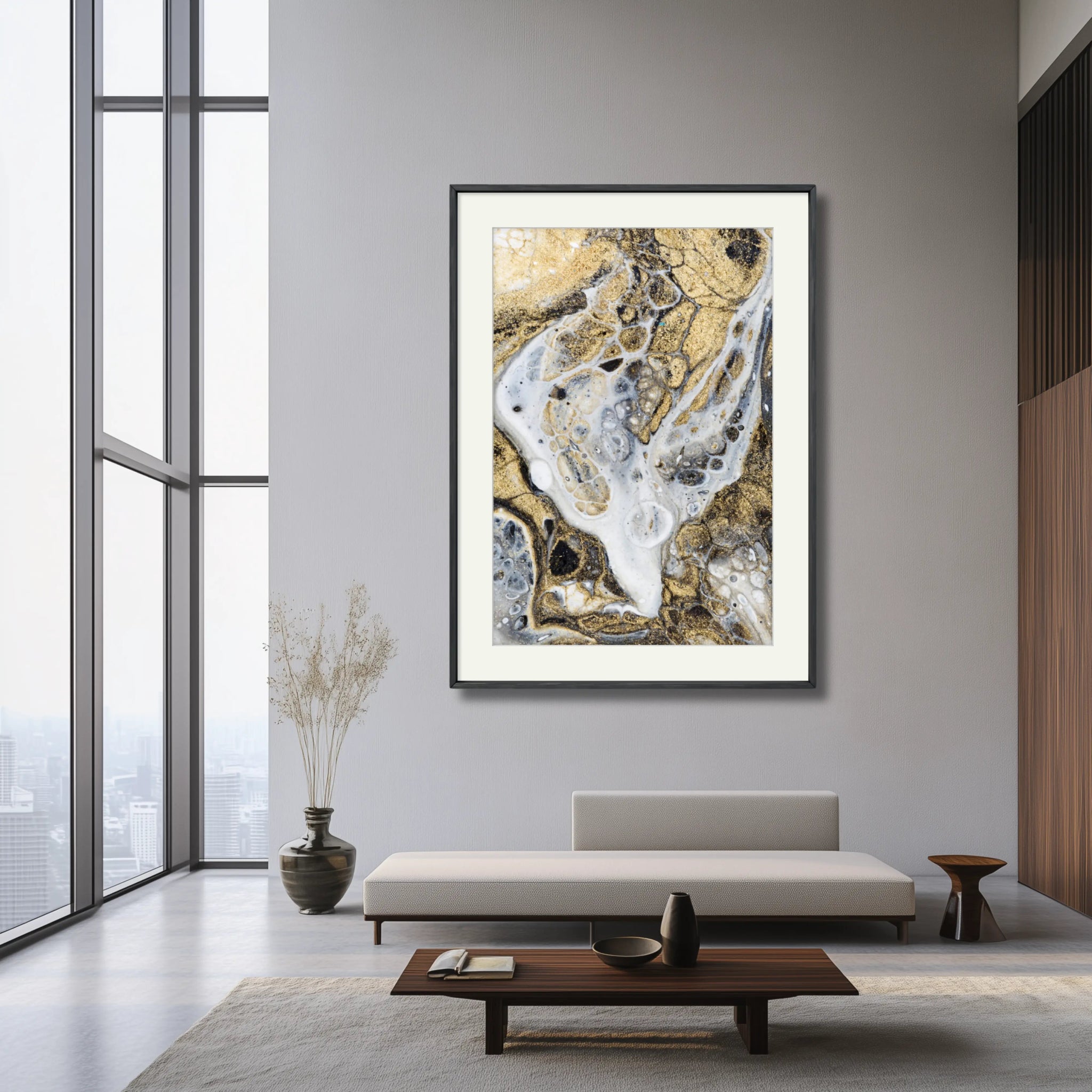 Gold Is The New Black | Luxury Abstract Art Print - Anez Ka Arts Luxury Wall Art