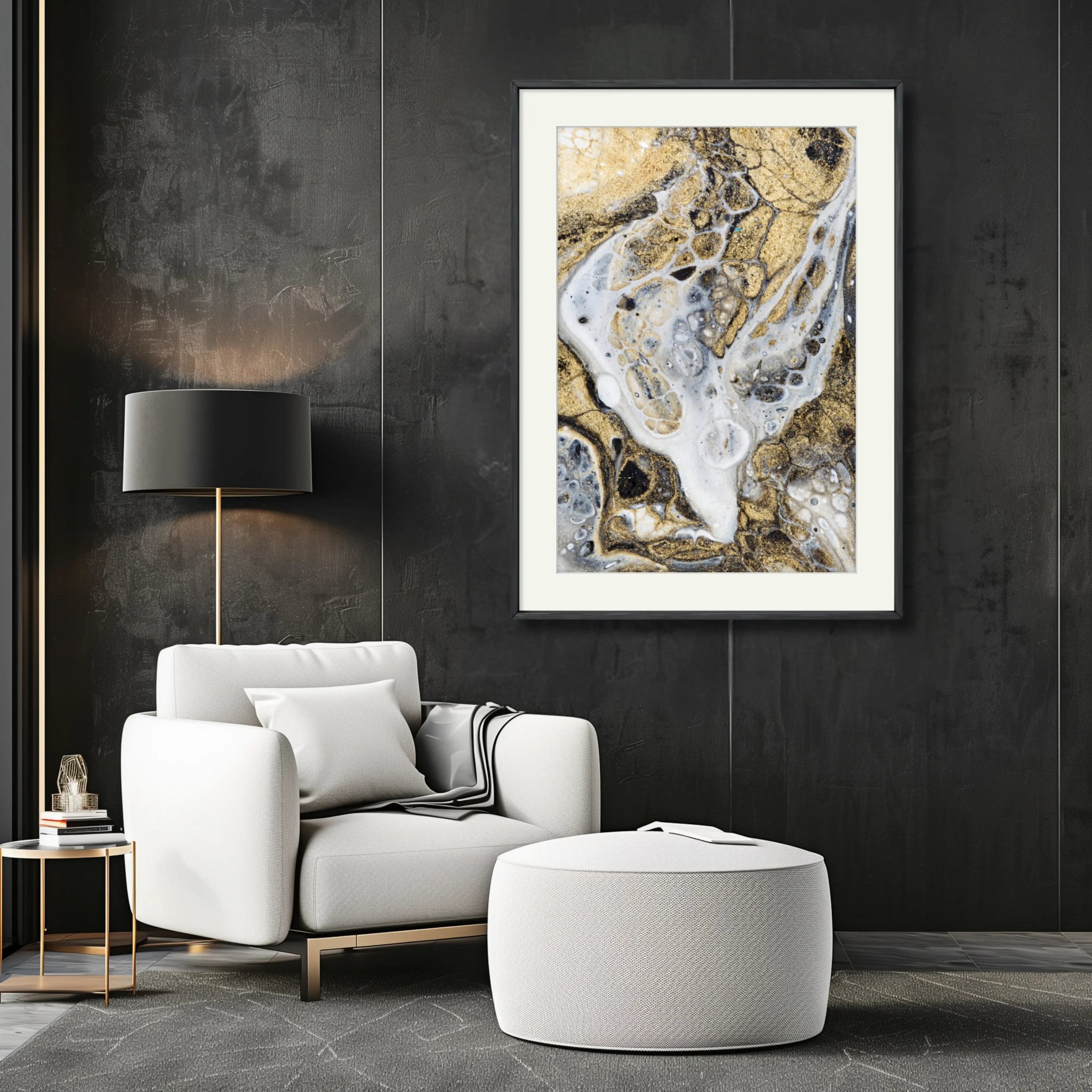 Gold Is The New Black | Luxury Abstract Art Print - Anez Ka Arts Luxury Wall Art