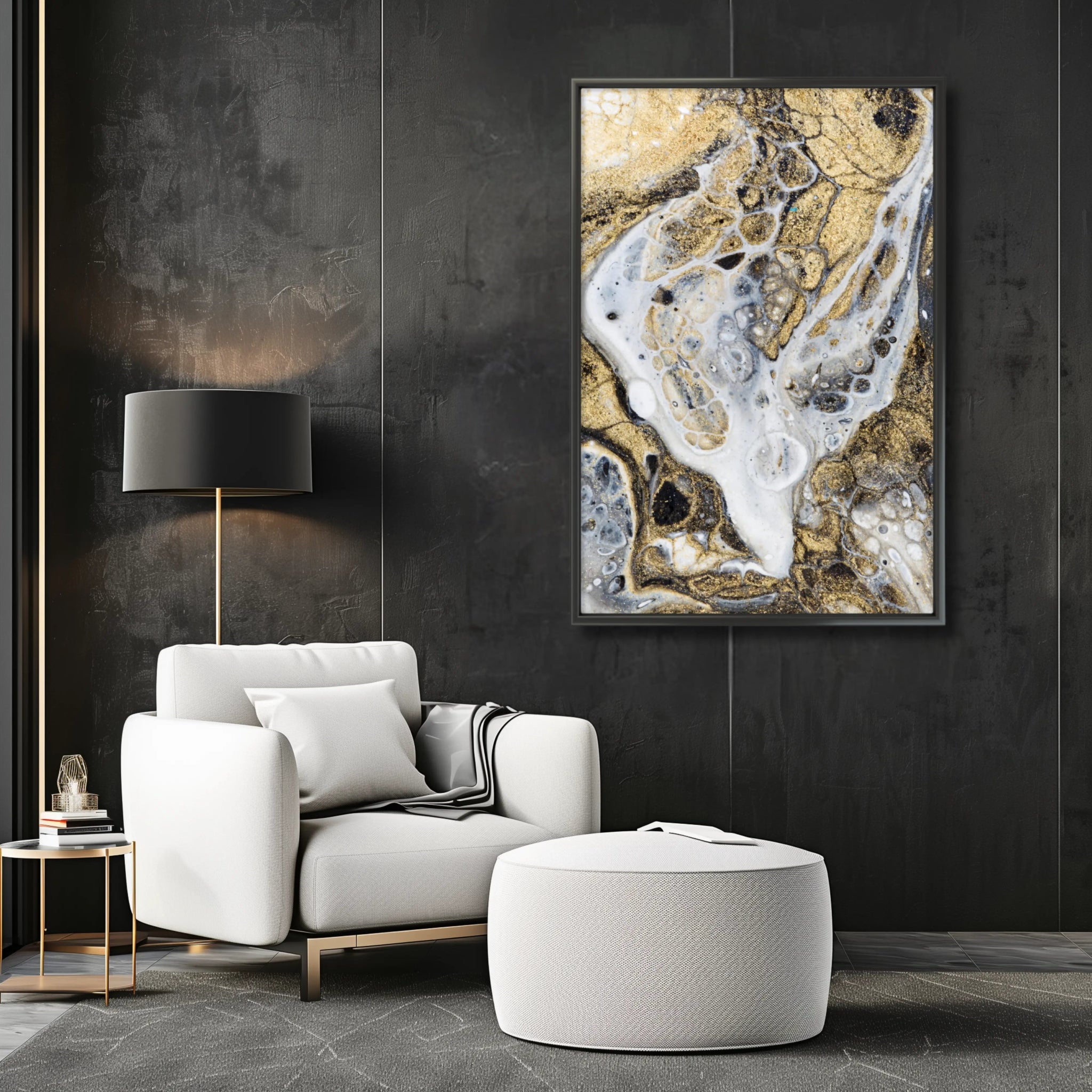 Gold Is The New Black | Luxury Abstract Art Print - Anez Ka Arts Luxury Wall Art