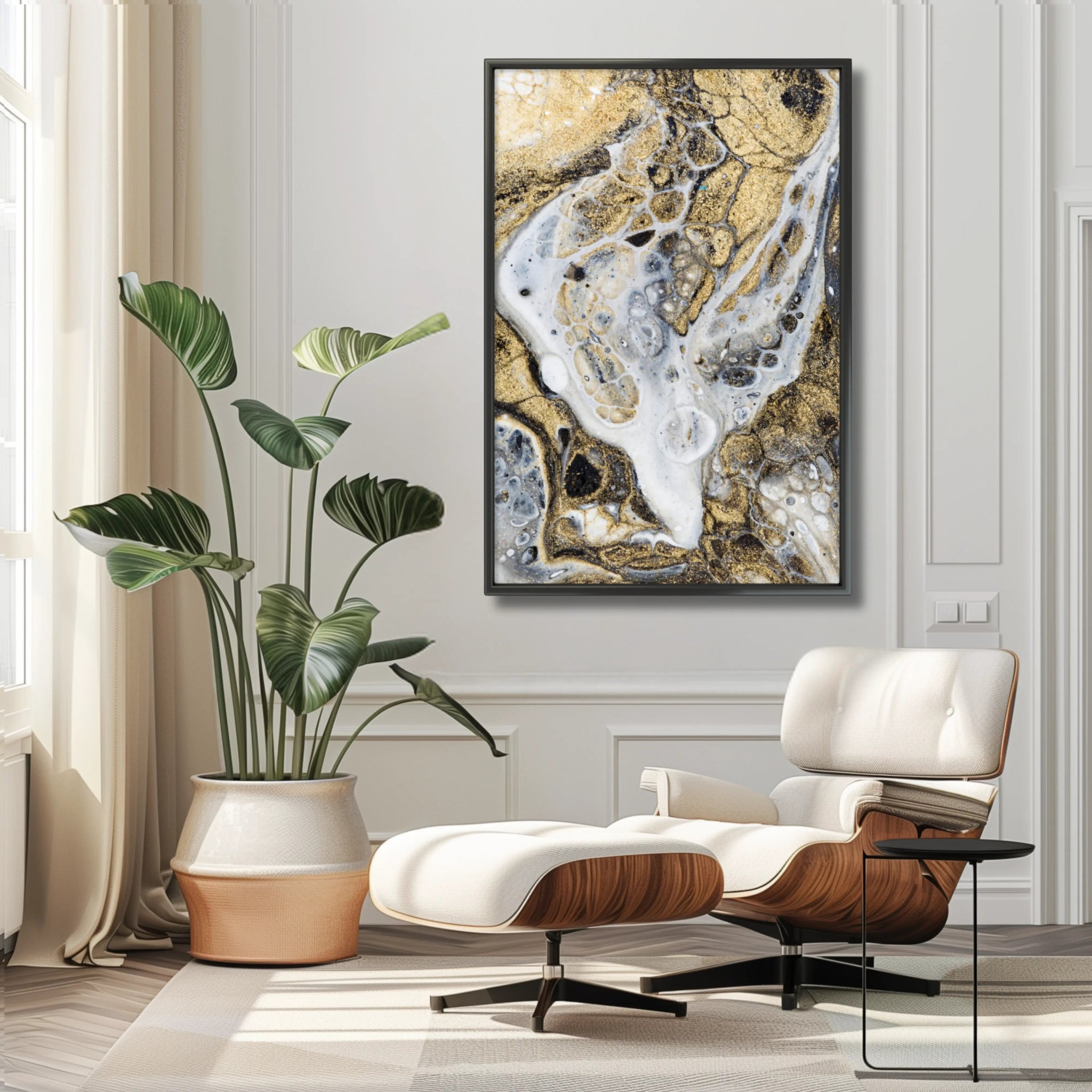 Gold Is The New Black | Luxury Abstract Art Print - Anez Ka Arts Luxury Wall Art