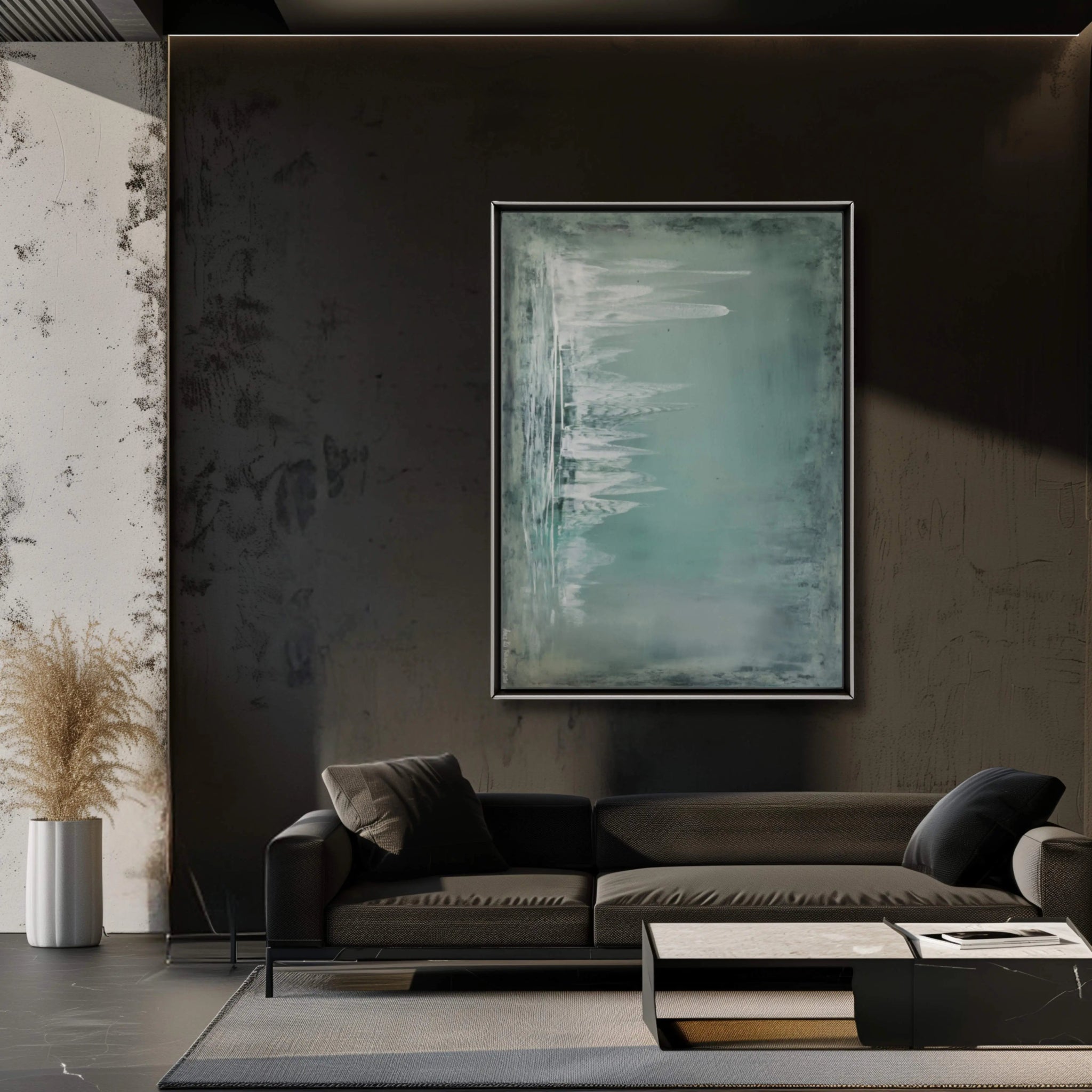 In My Dreams | Calming and Dreamy Abstract Painting in Sage - Anez Ka Arts Luxury Wall Art