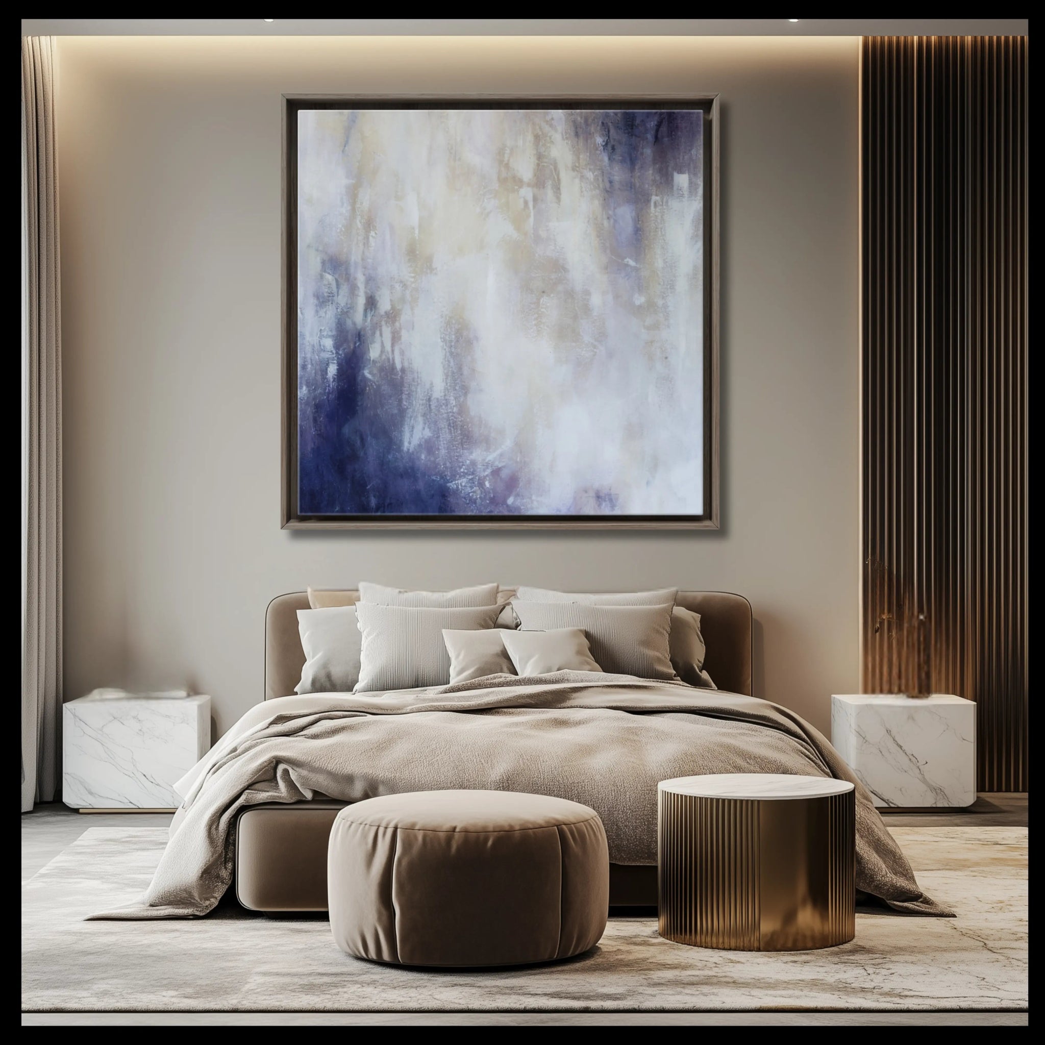 Ivory Richness | Luxury Framed Print on Canvas - Anez Ka Arts Luxury Wall Art