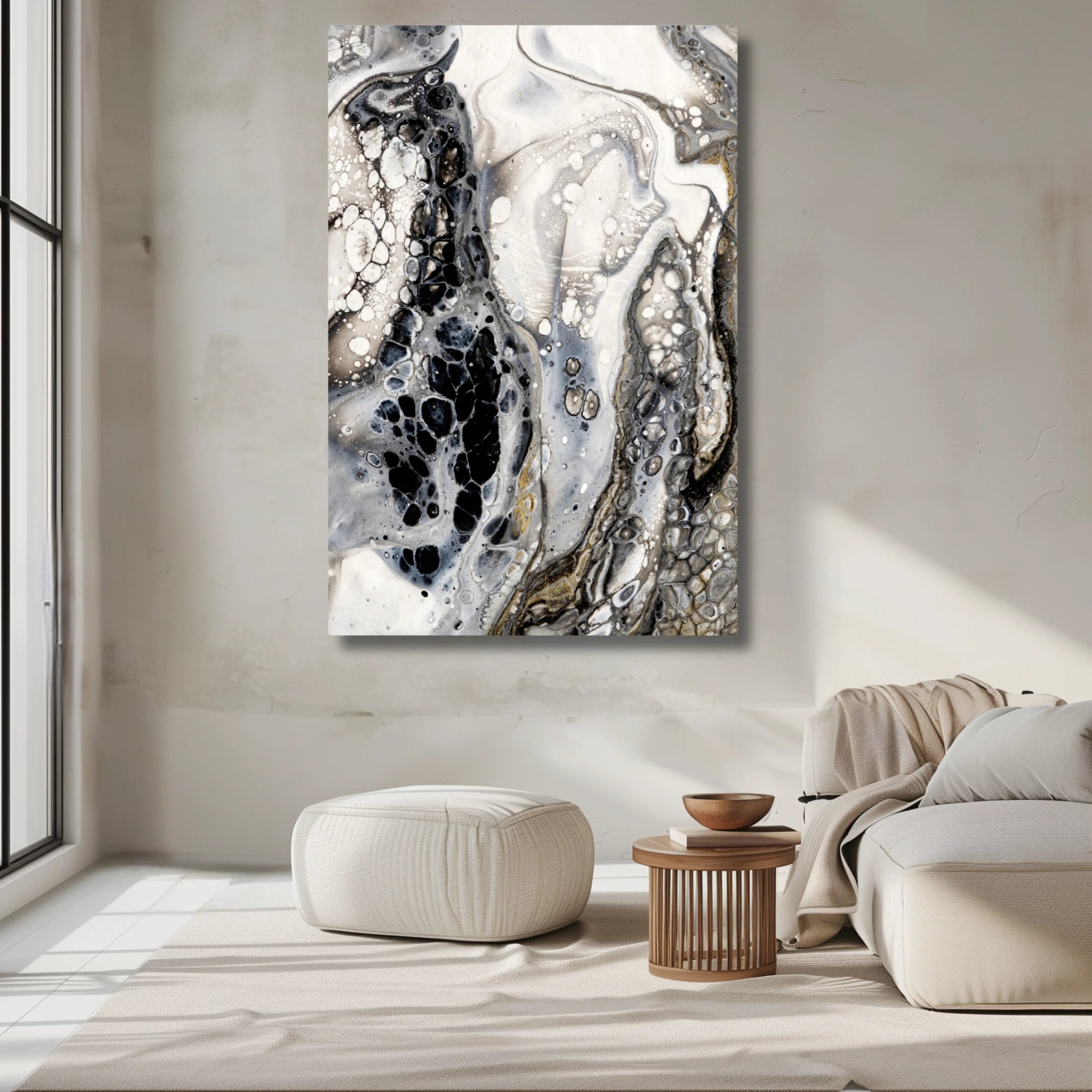 Less Is More | Black and White Wall Art on Wood - Anez Ka Arts Luxury Wall Art