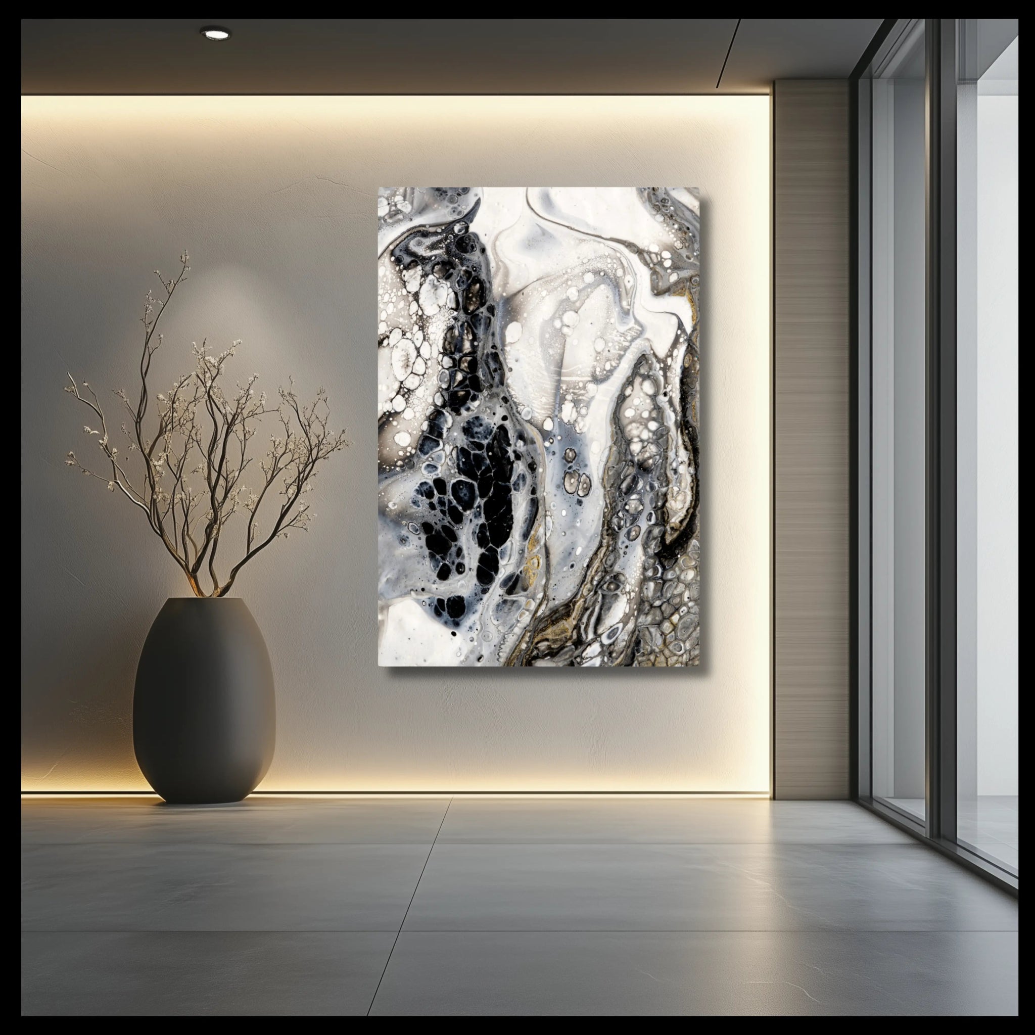 Less Is More | Black and White Wall Art on Wood - Anez Ka Arts Luxury Wall Art