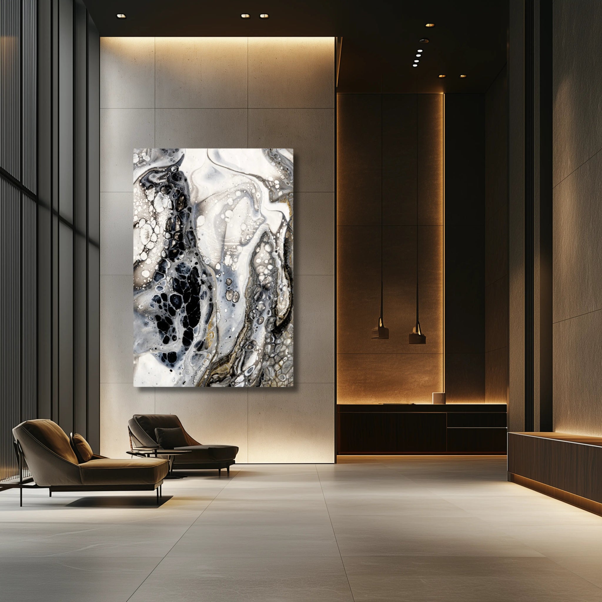 Less Is More | Black and White Wall Art on Wood - Anez Ka Arts Luxury Wall Art