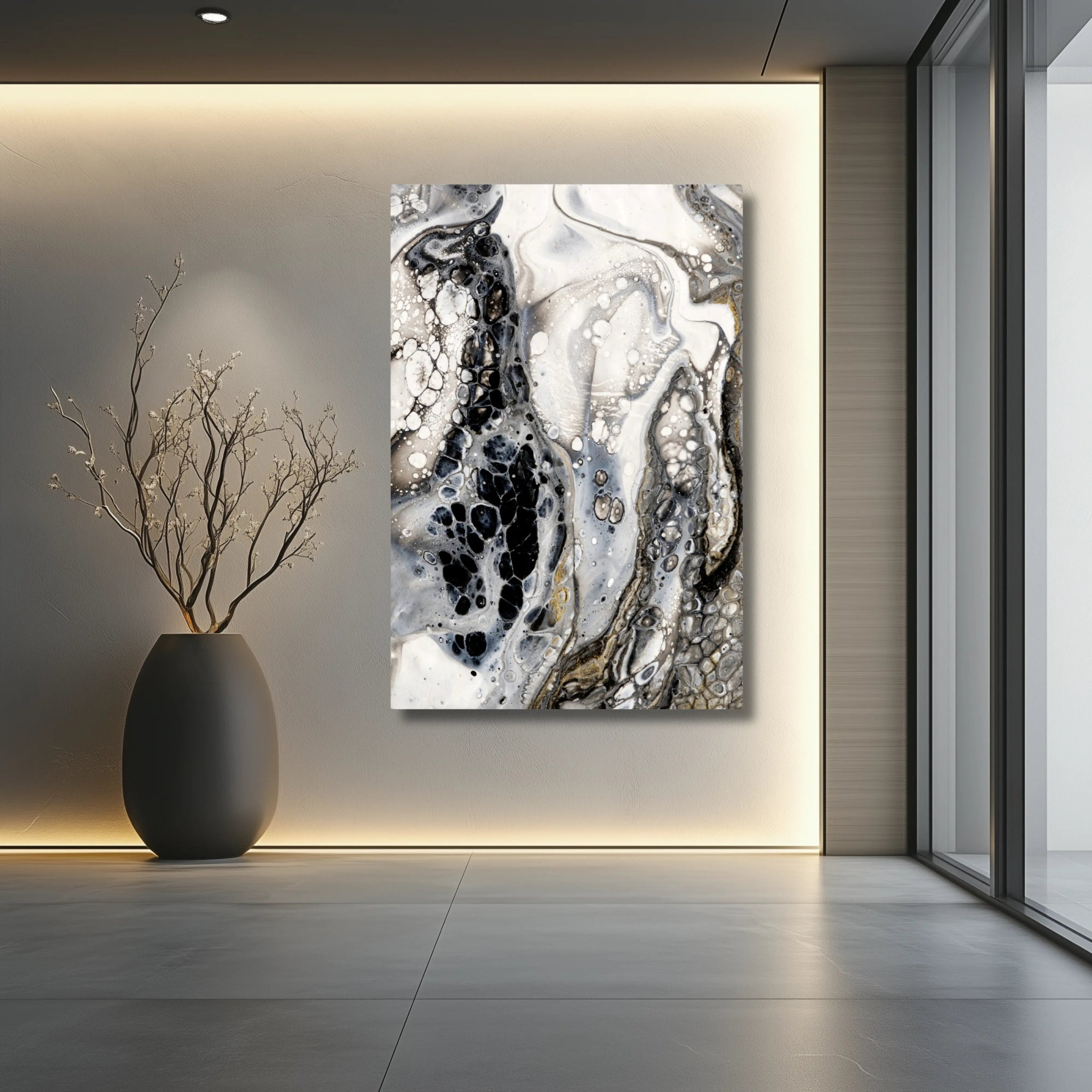 Less Is More | Black and White Wall Art on Wood - Anez Ka Arts Luxury Wall Art