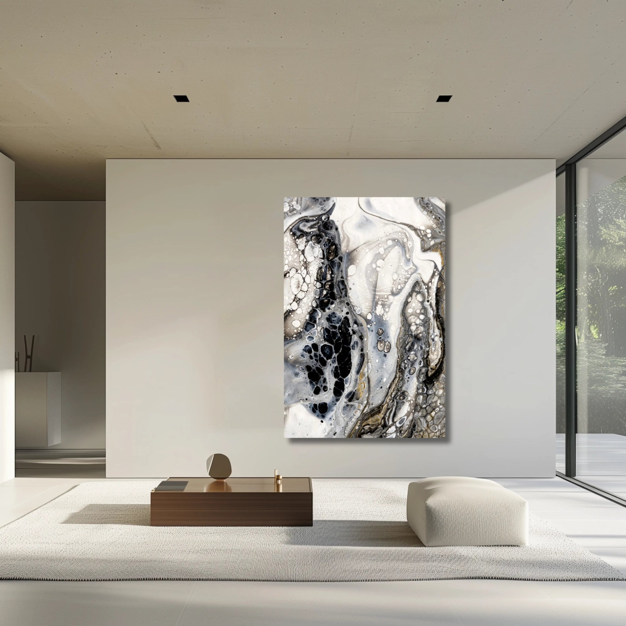 Less Is More | Black and White Wall Art on Wood - Anez Ka Arts Luxury Wall Art