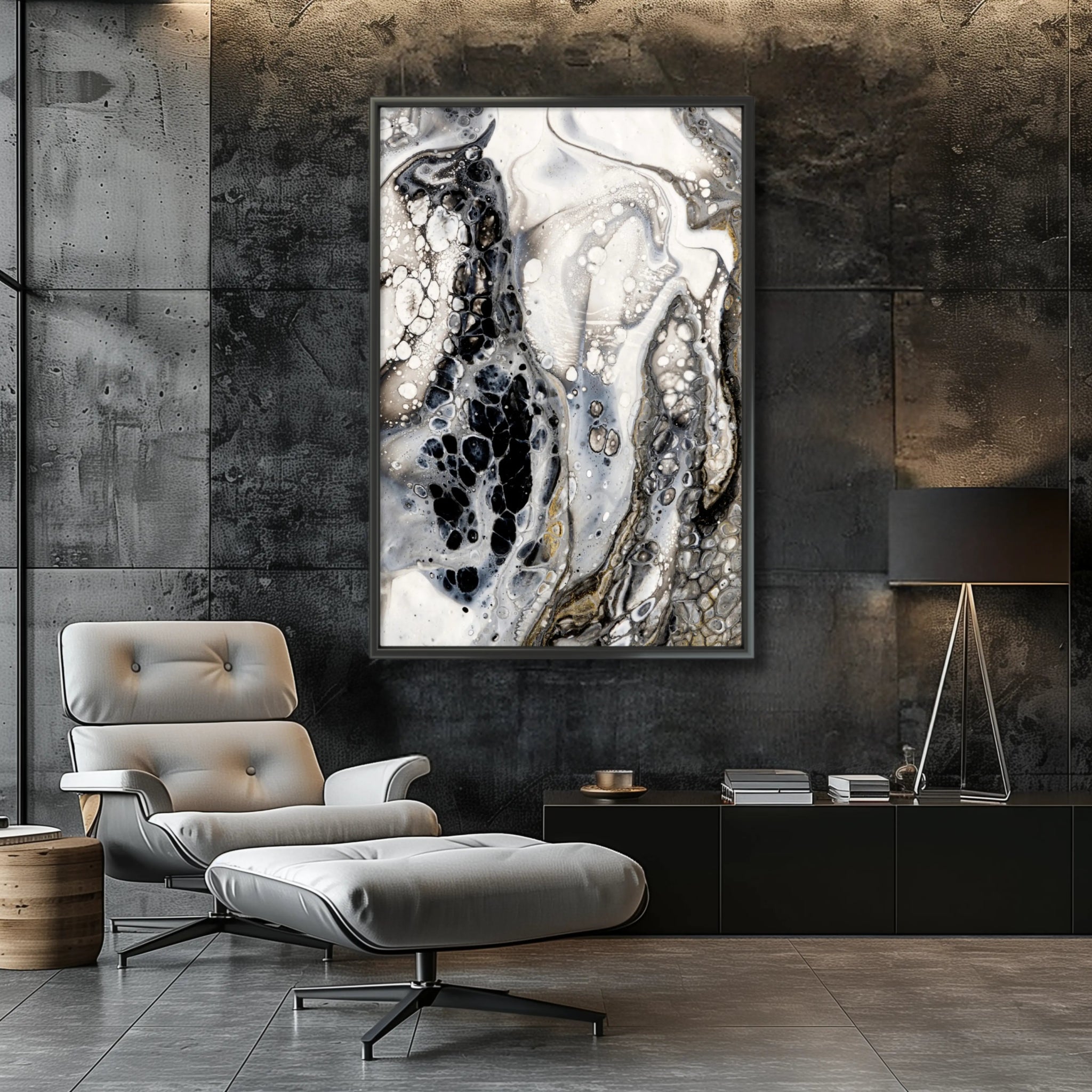 Less Is More | Luxury Black and White Abstract Wall Art - Anez Ka Arts Luxury Wall Art