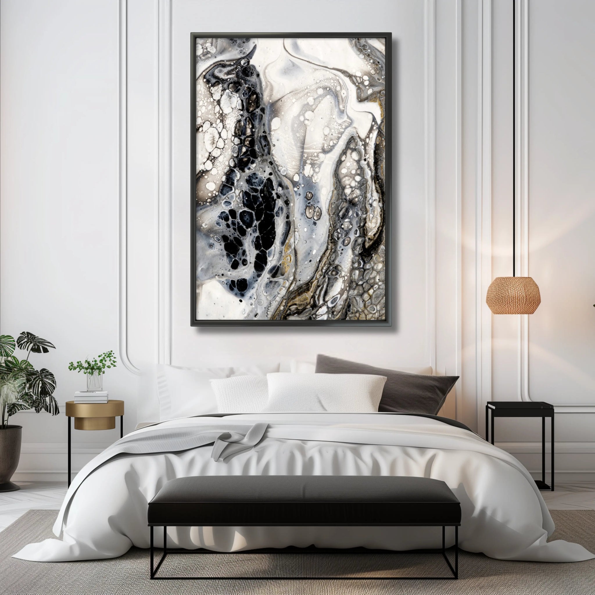 Less Is More | Luxury Black and White Abstract Wall Art - Anez Ka Arts Luxury Wall Art