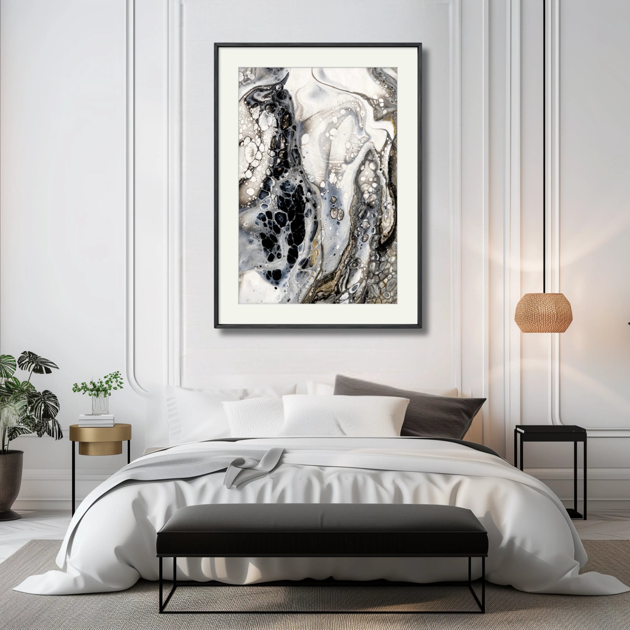 Less Is More | Luxury Black and White Abstract Wall Art - Anez Ka Arts Luxury Wall Art