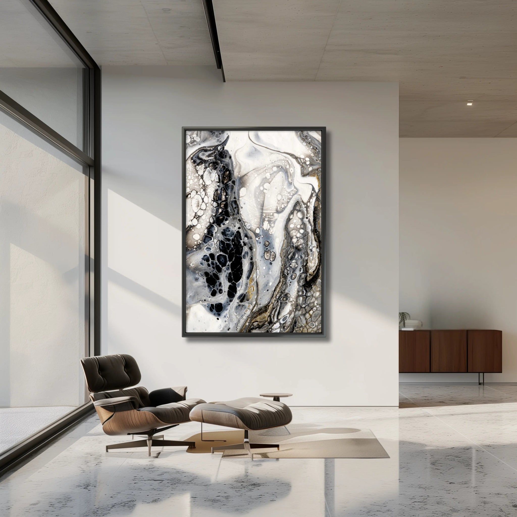 Less Is More | Luxury Black and White Abstract Wall Art - Anez Ka Arts Luxury Wall Art