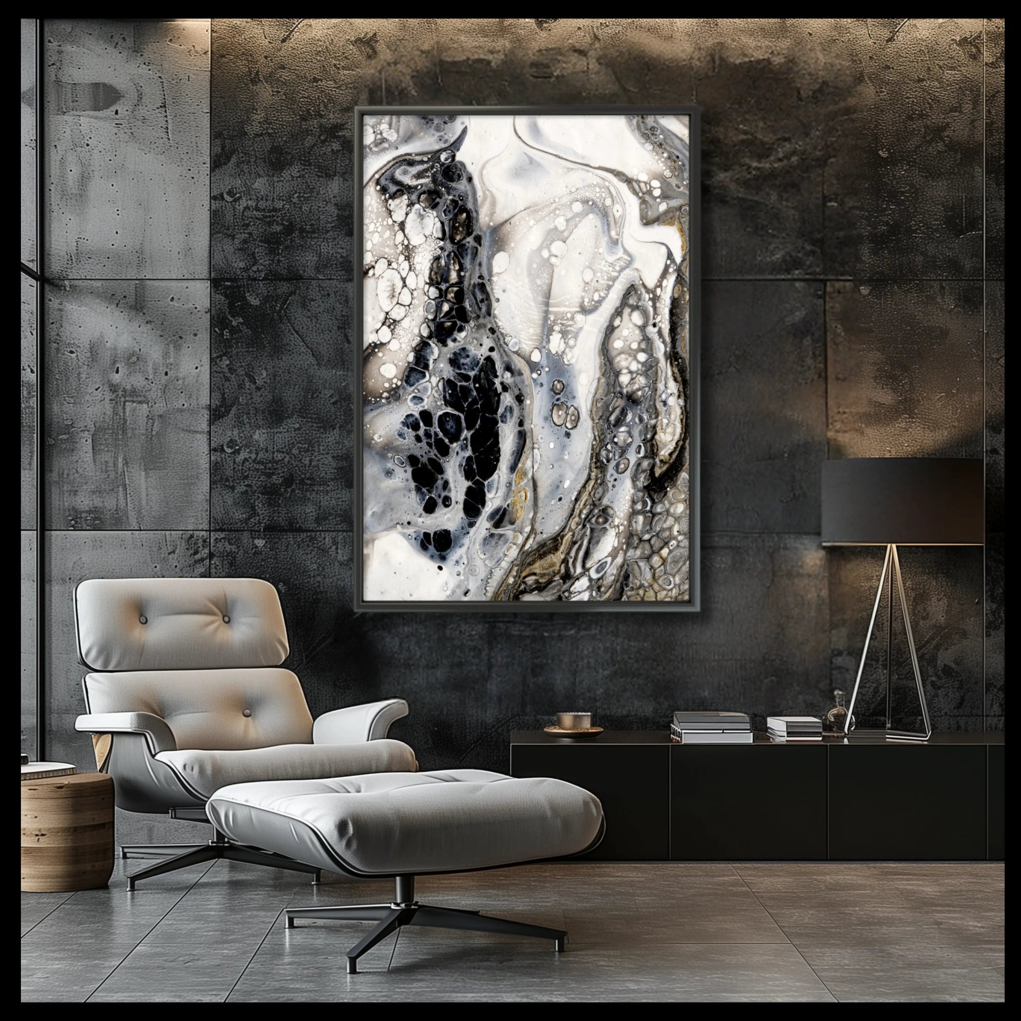 Less Is More | Luxury Black and White Abstract Wall Art - Anez Ka Arts Luxury Wall Art