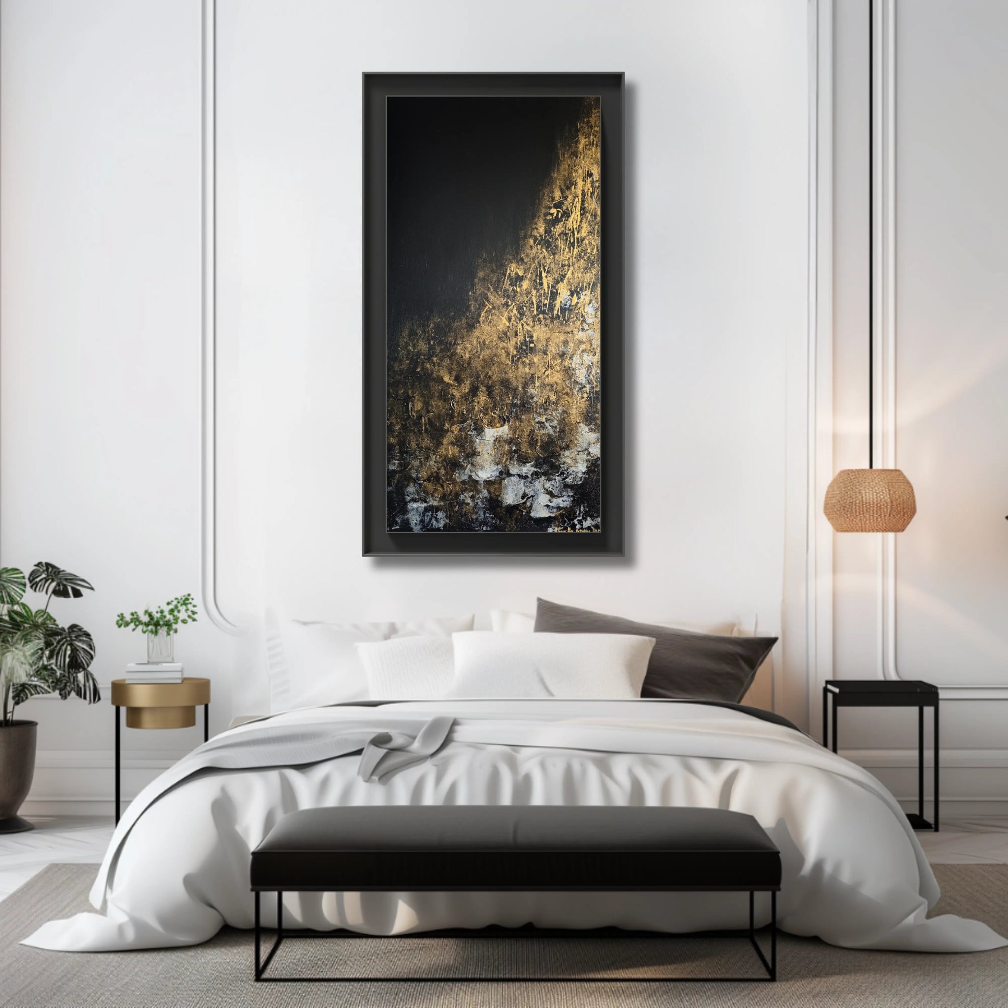 Noir Elegance | Large Framed Wall Art for Living room - Anez Ka Arts Luxury Wall Art