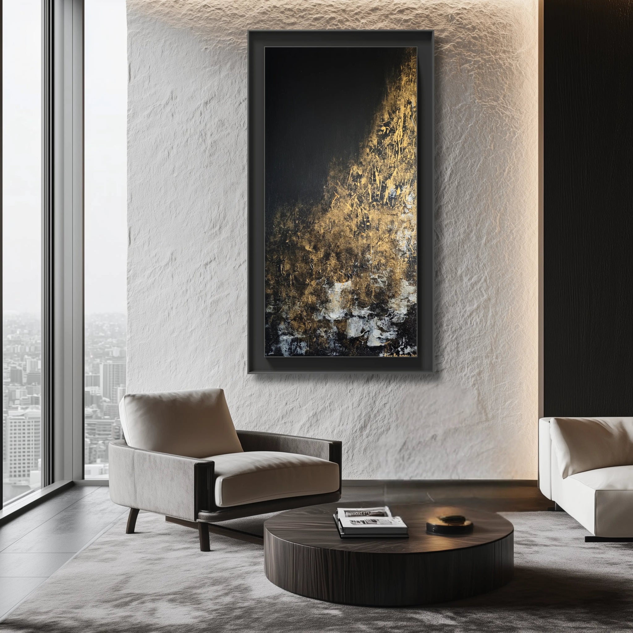 Noir Elegance | Large Framed Wall Art for Living room - Anez Ka Arts Luxury Wall Art