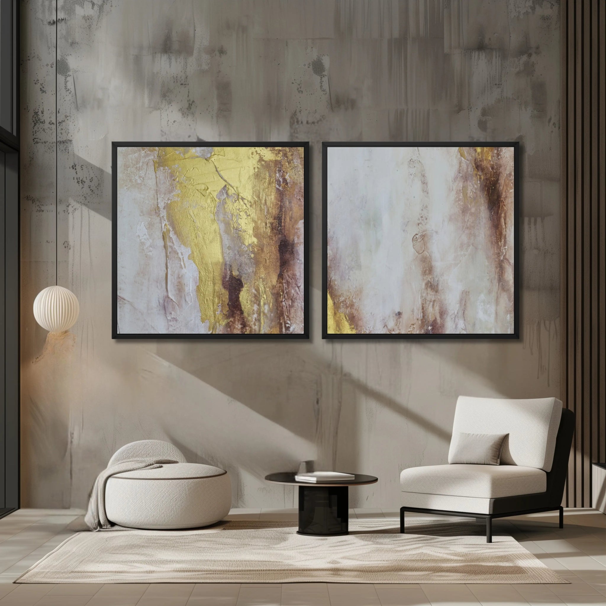 Obsession | Set of 2 | Modern Abstract Terracotta art for living room - Anez Ka Arts Luxury Wall Art