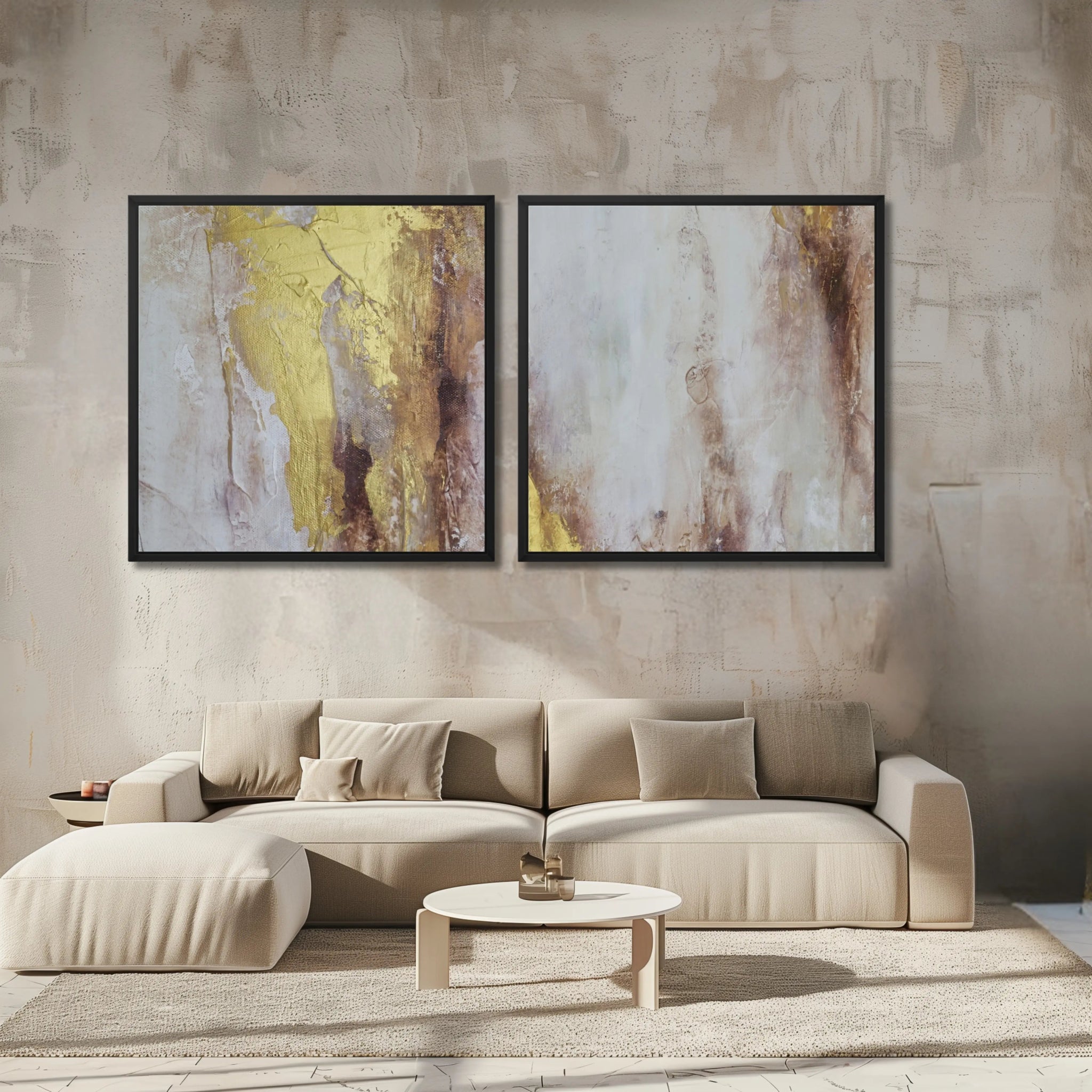 Obsession | Set of 2 | Modern Abstract Terracotta art for living room - Anez Ka Arts Luxury Wall Art