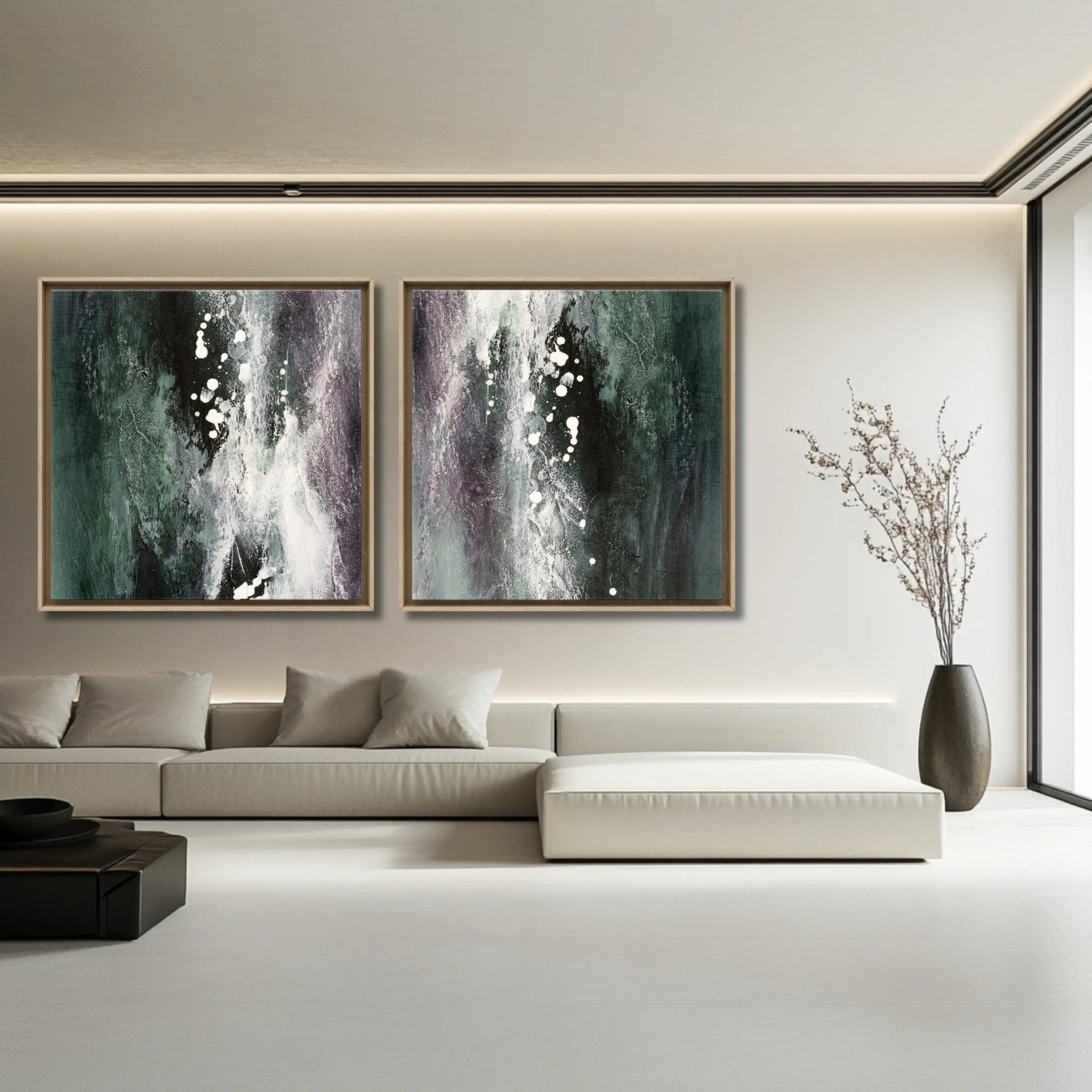 Serene Luxe Duo | Luxury Wall Art Set for Contemporary Homes - Anez Ka Arts Luxury Wall Art