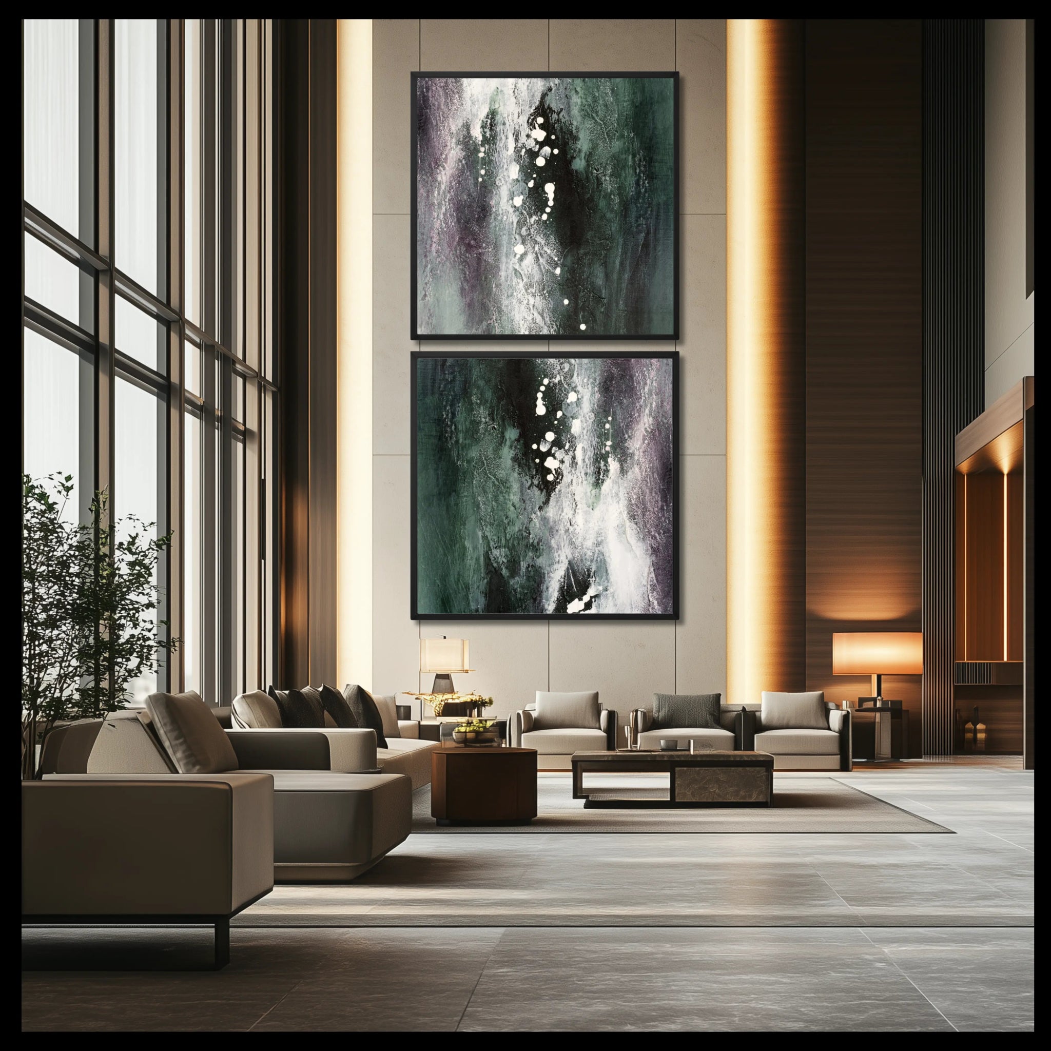 Serene Luxe Duo | Luxury Wall Art Set for Contemporary Homes - Anez Ka Arts Luxury Wall Art