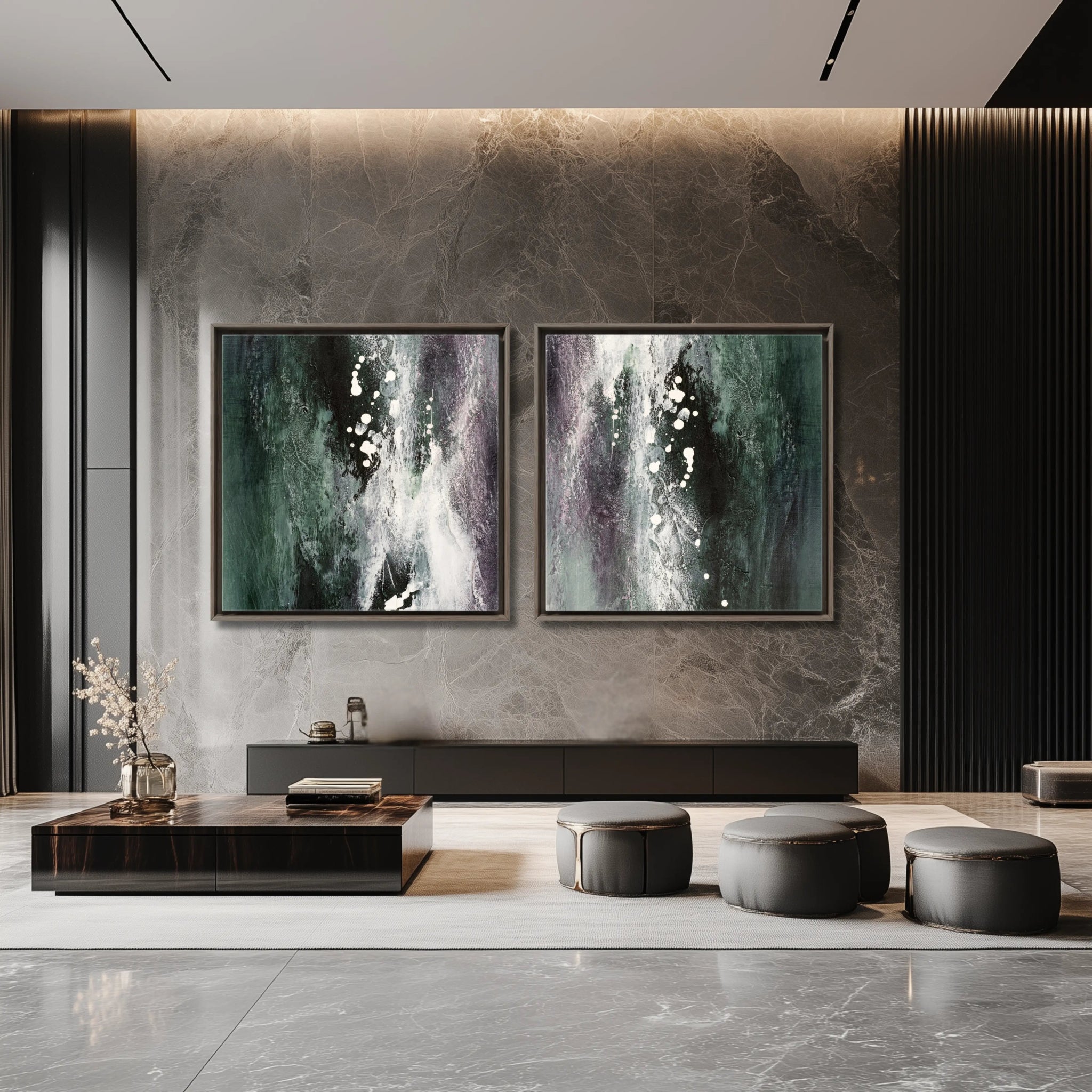 Serene Luxe Duo | Luxury Wall Art Set for Contemporary Homes - Anez Ka Arts Luxury Wall Art