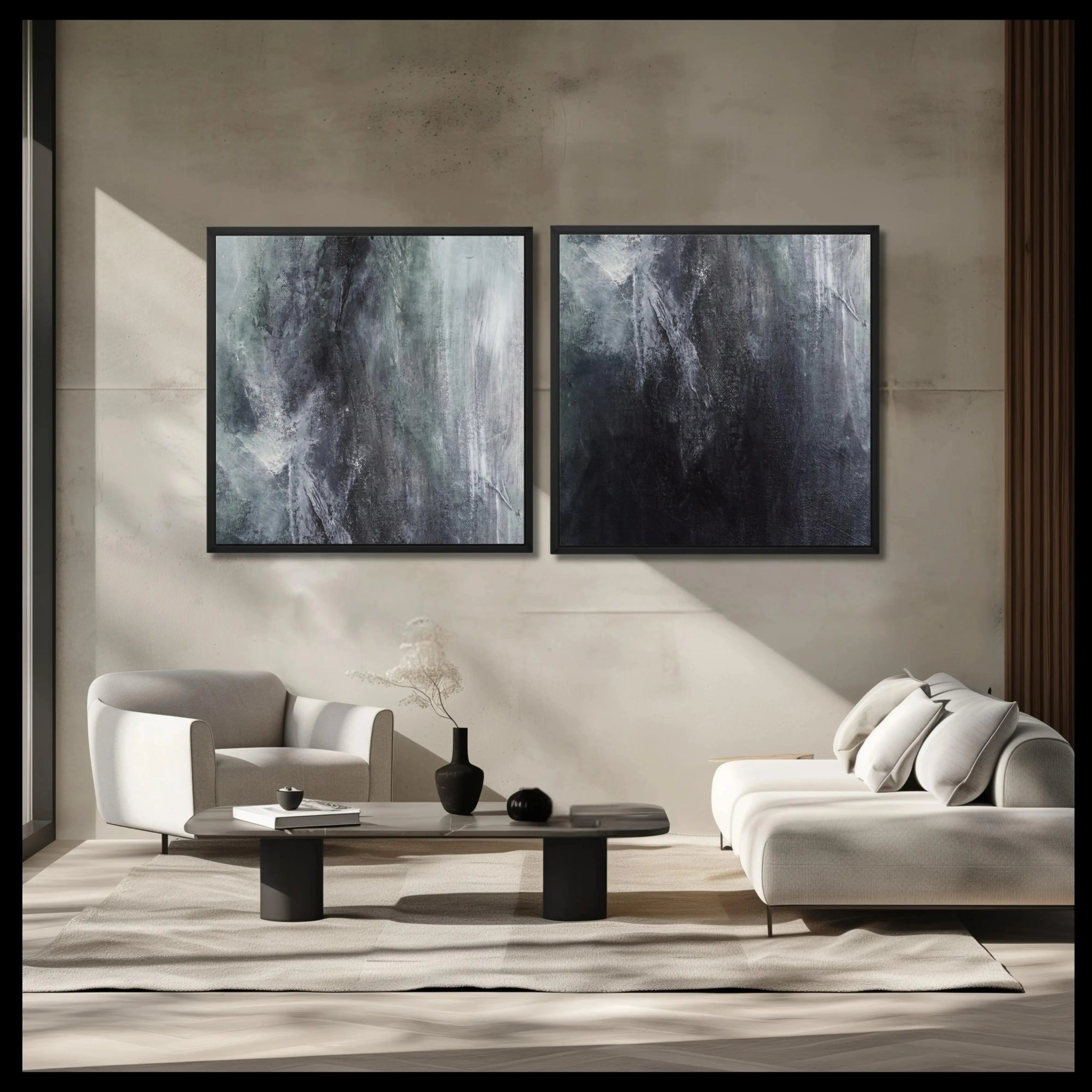 Serenity | Set of 2 Canvas Prints | Chic Luxury Fine Art Set - Anez Ka Arts Luxury Wall Art