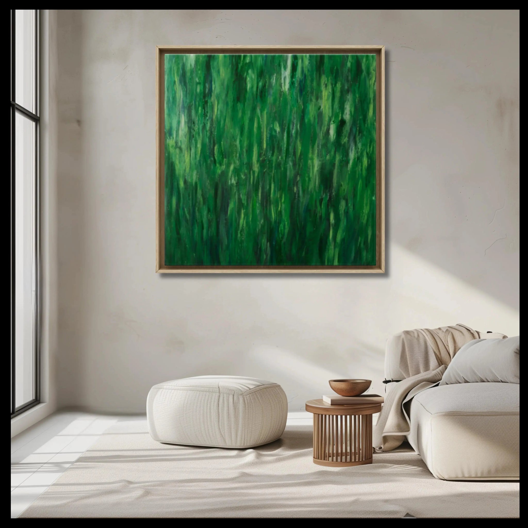 Verdant Heart | Framed Monochrome Canvas Art - Anez Ka Arts Luxury Wall Art