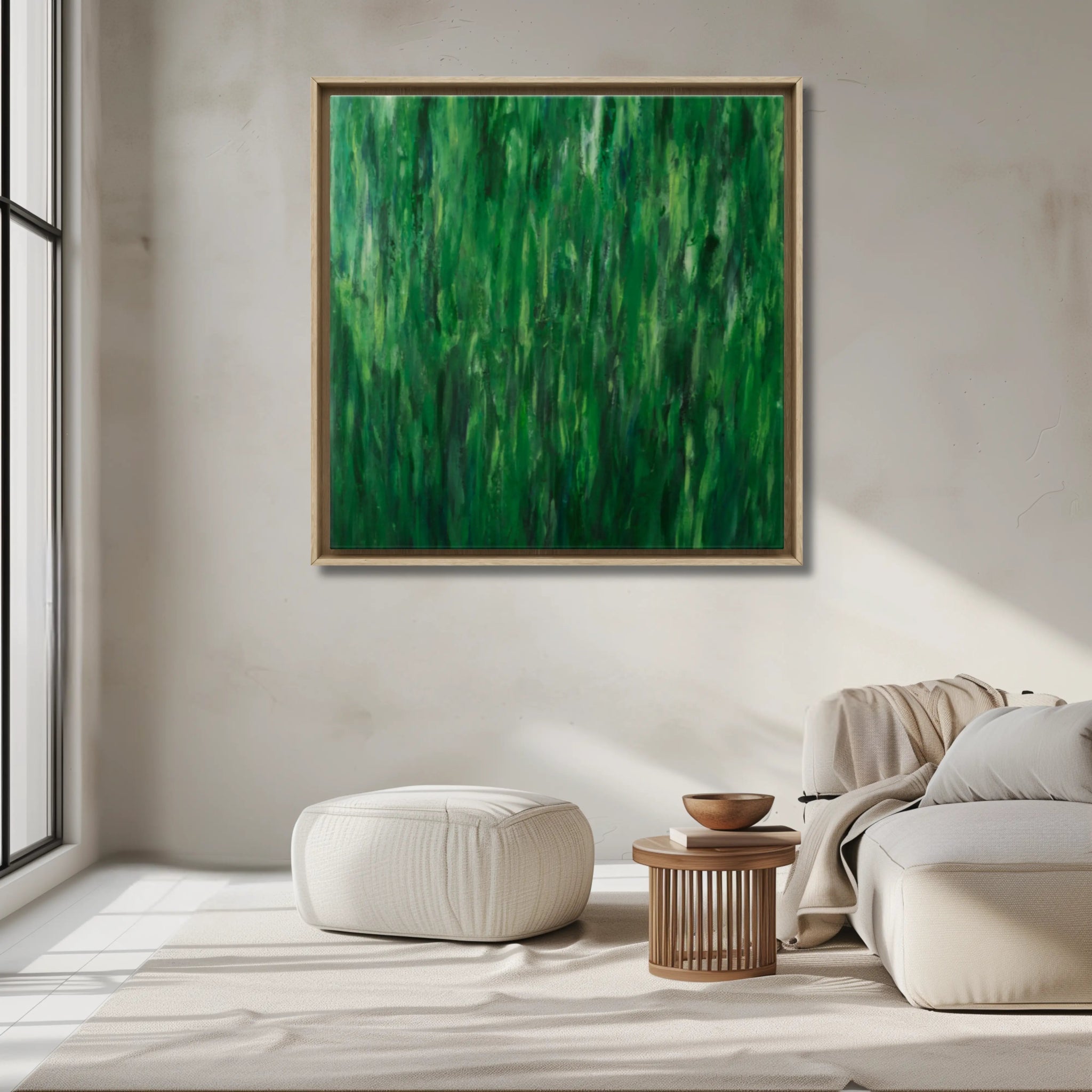 Verdant Heart | Framed Monochrome Canvas Art - Anez Ka Arts Luxury Wall Art