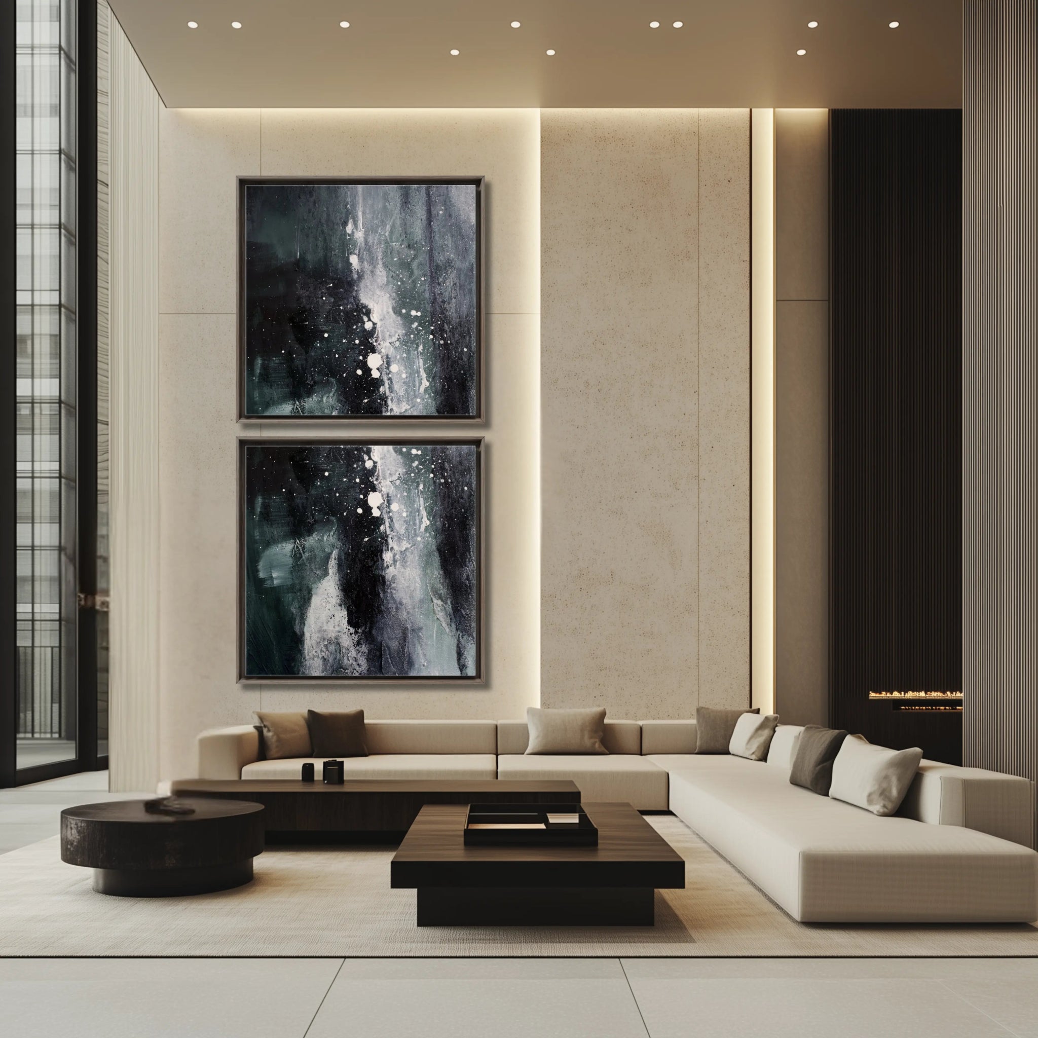 Whispers in the Dark Duo | Luxury Wall Art Set for Contemporary Homes - Anez Ka Arts Luxury Wall Art