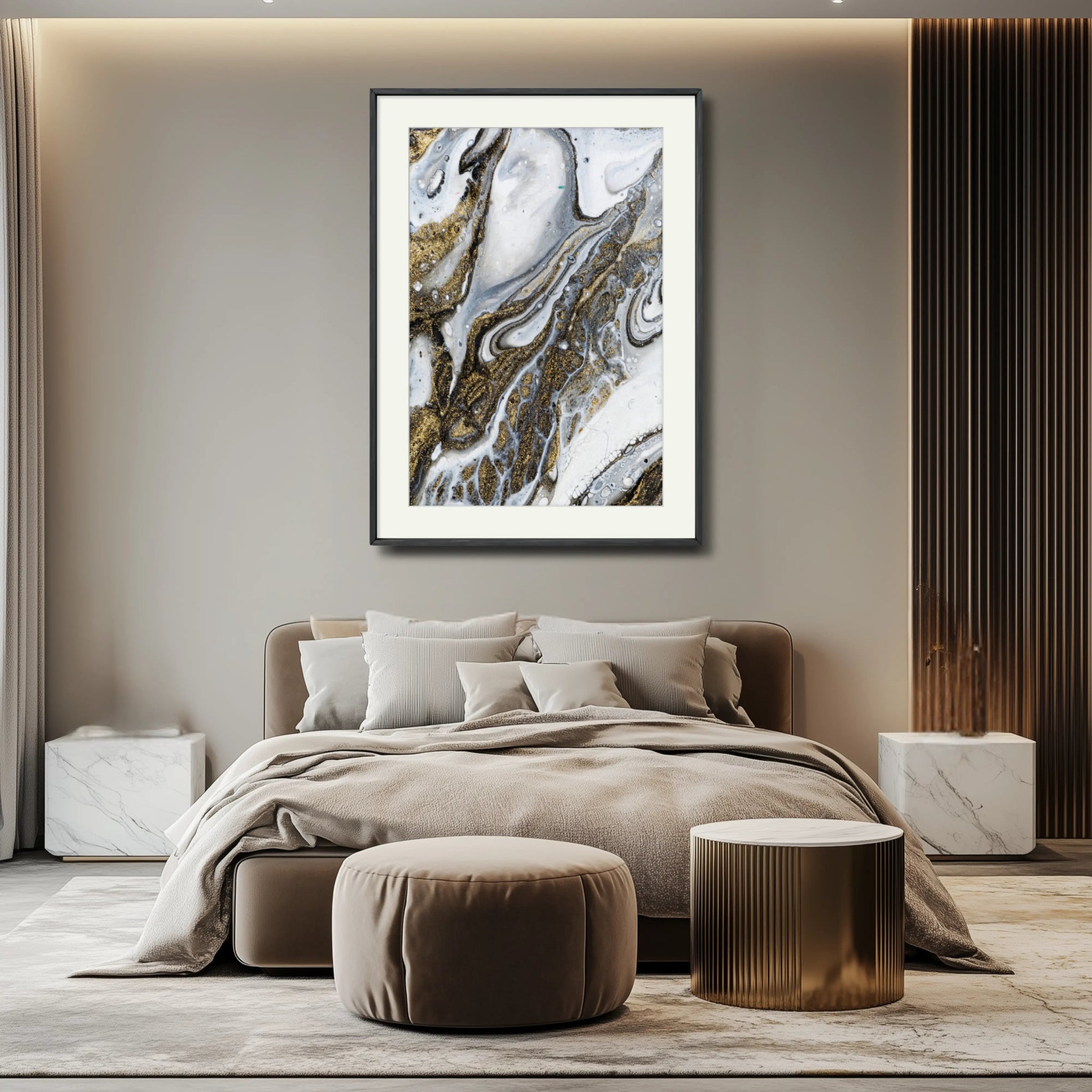 White Splendour | Minimalist Framed Abstract Art Print - Anez Ka Arts Luxury Wall Art